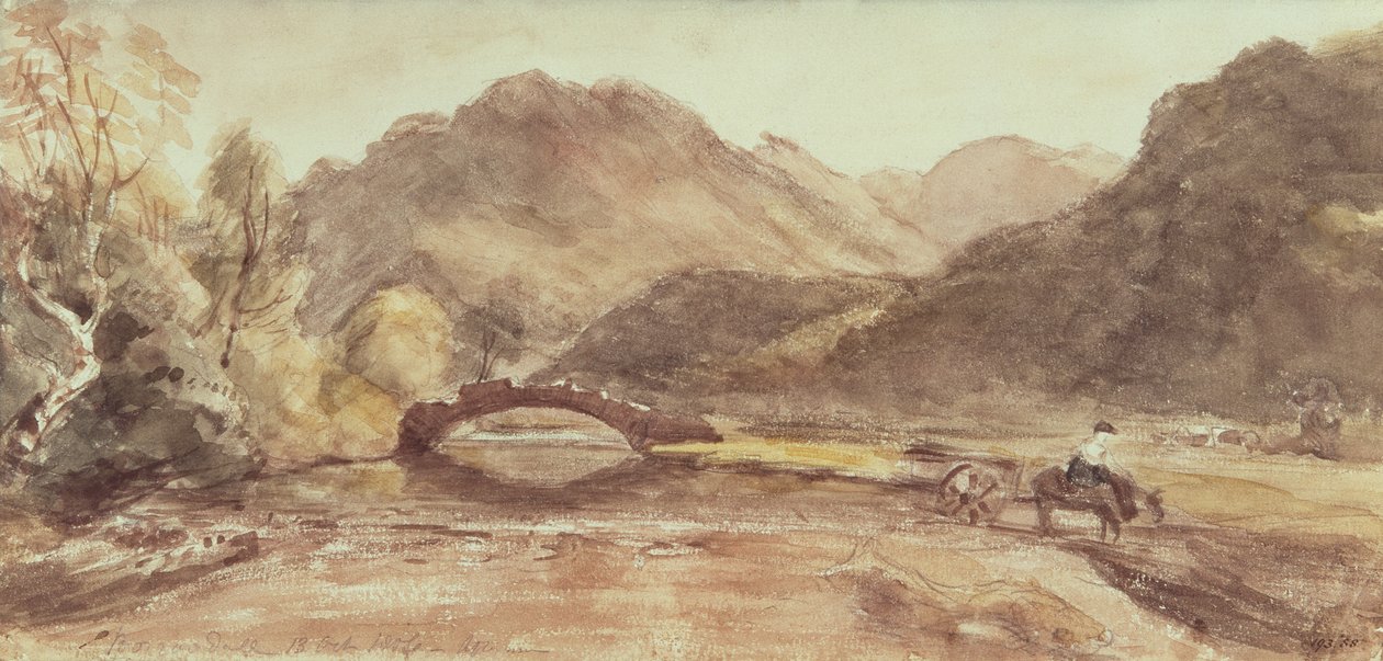 Skica Borrowdale, 1806, Odpoledne od John Constable
