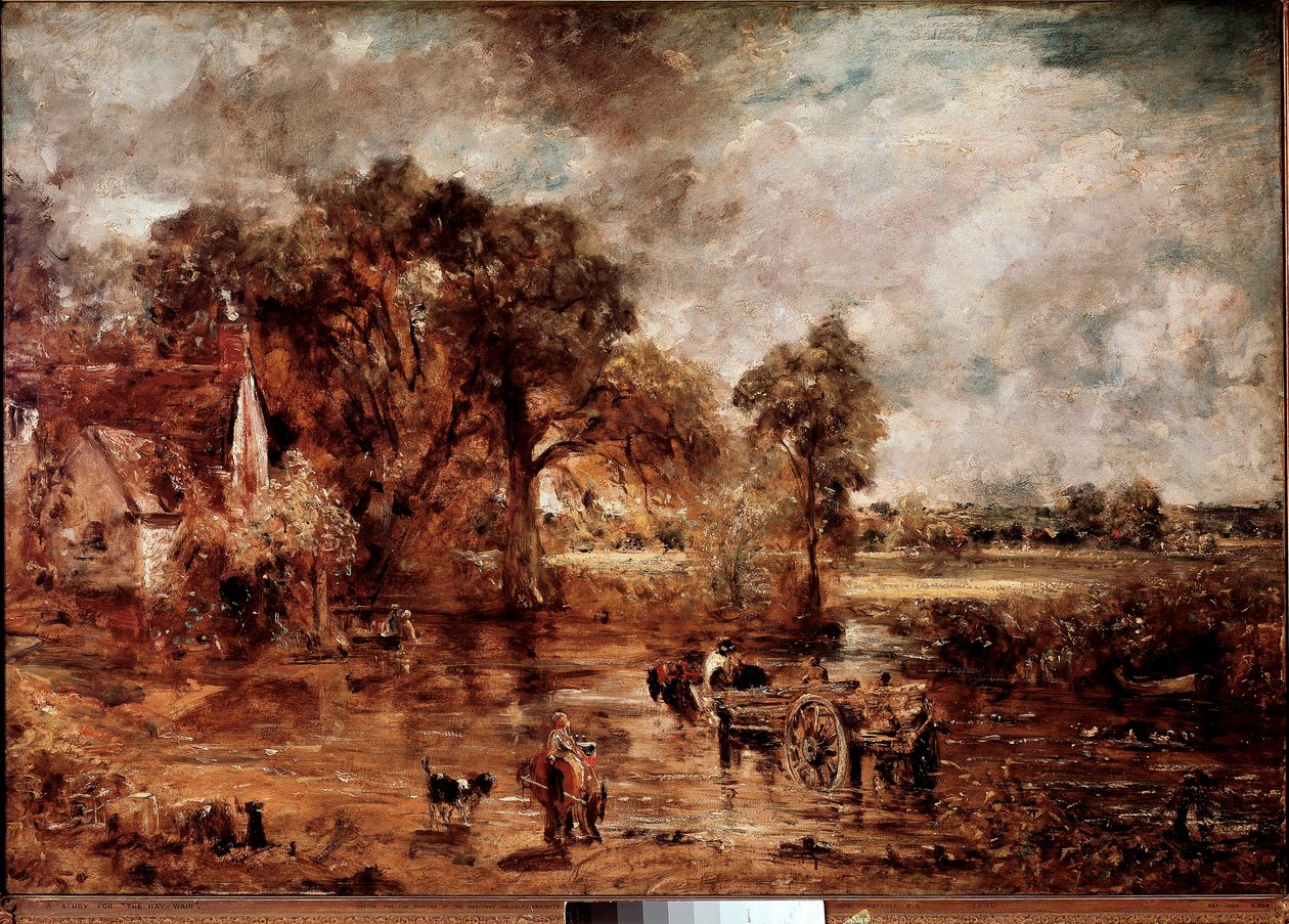Studujte na „“ The hay Wain““. Obraz Johna Constabla (1776-1837) 1820-1821 Ne. 137x188 cm Londýn, Victoria and Albert Museum od John Constable