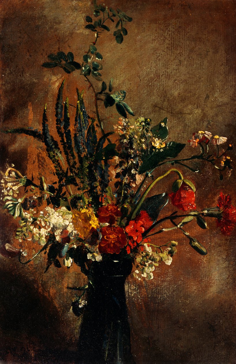 Studie květin v hyacintové sklenici od John Constable