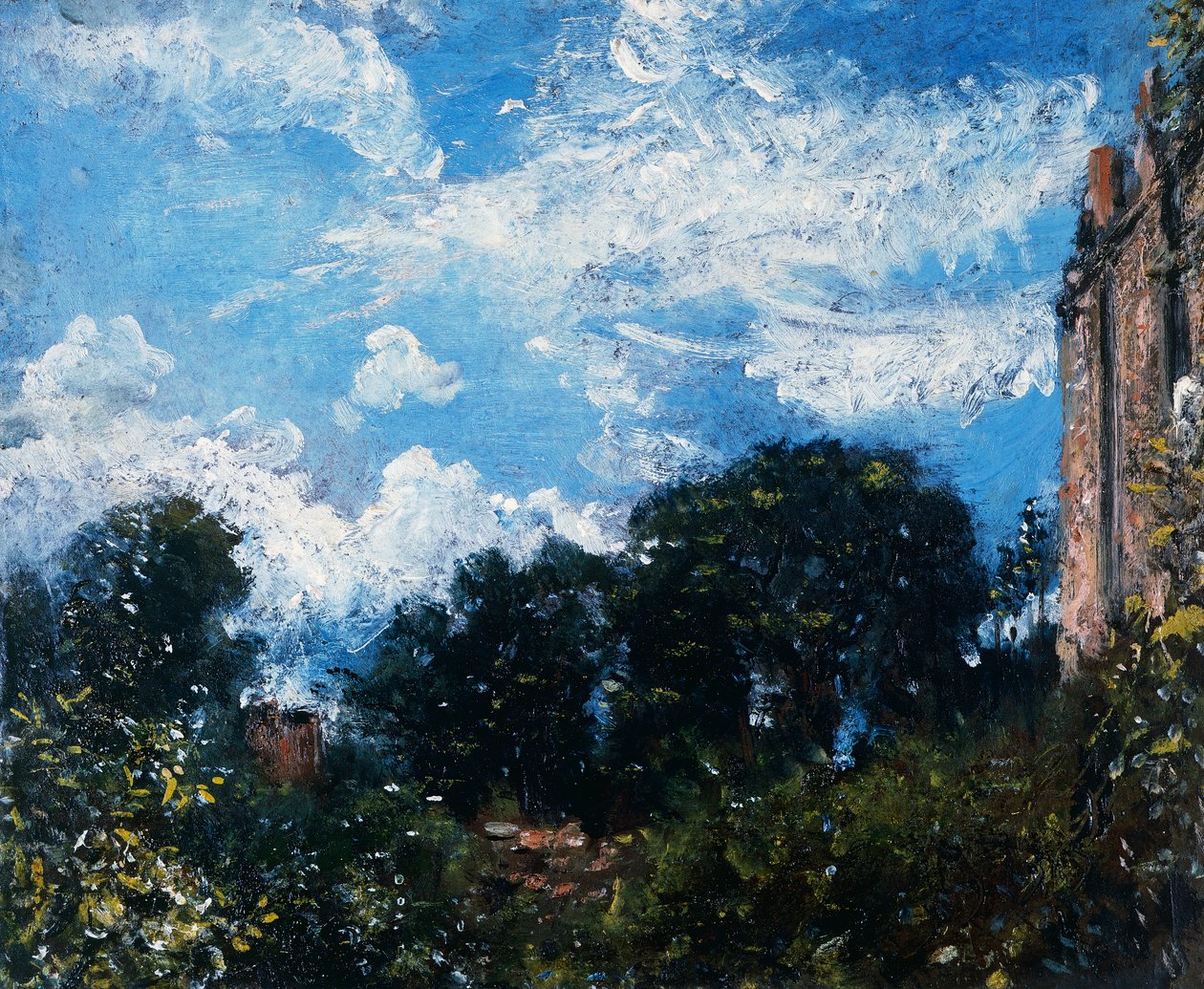 Studium oblohy a stromů (olej na plátně) od John Constable
