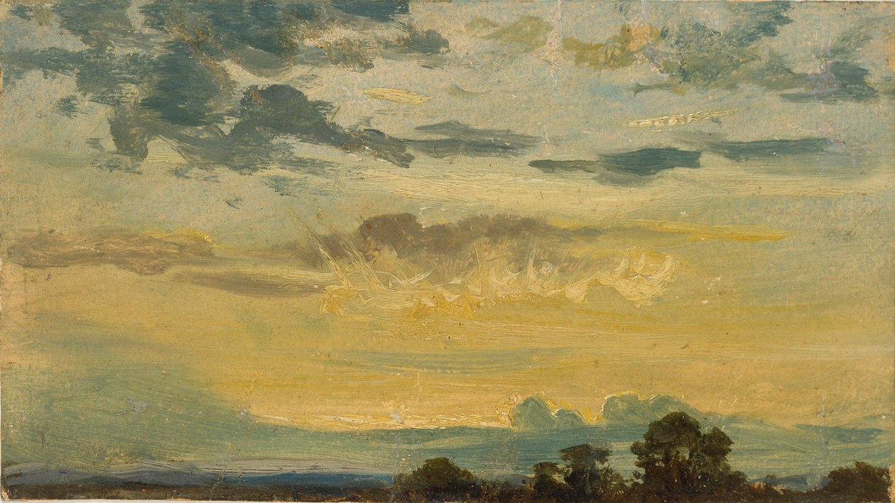 Letní západ slunce, začátek 19. století od John Constable