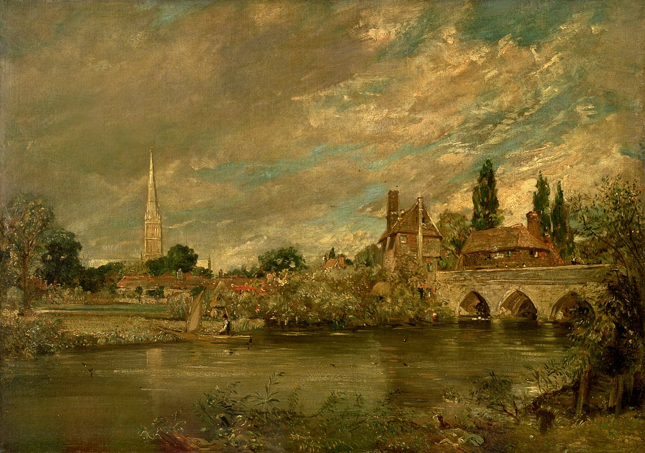 Most Harnham a katedrála v Salisbury, c.1820 od John Constable