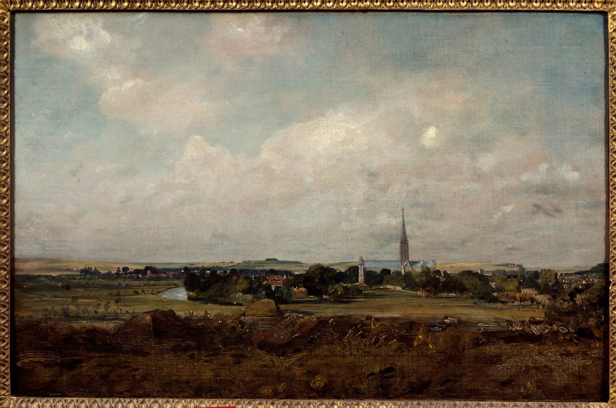 Pohled na Salisbury v Anglii Obraz Johna Constabla (1776-1837) (ek.engl.) Sun. 0,35x0,51 m Paříž, Musee du Louvre. od John Constable