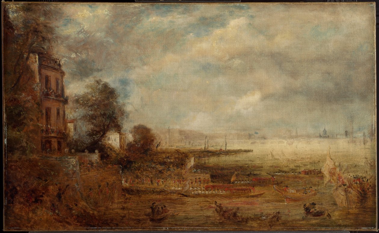 Most Waterloo viděný ze schodiště Whitehall od John Constable