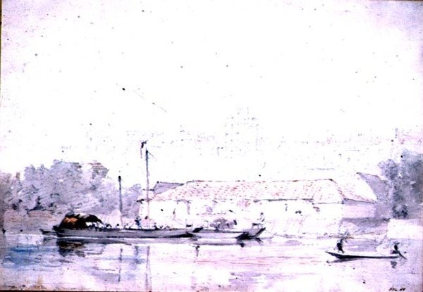Windsor Castle from the River, 1802 (tužka, červená křída a akvarel) od John Constable