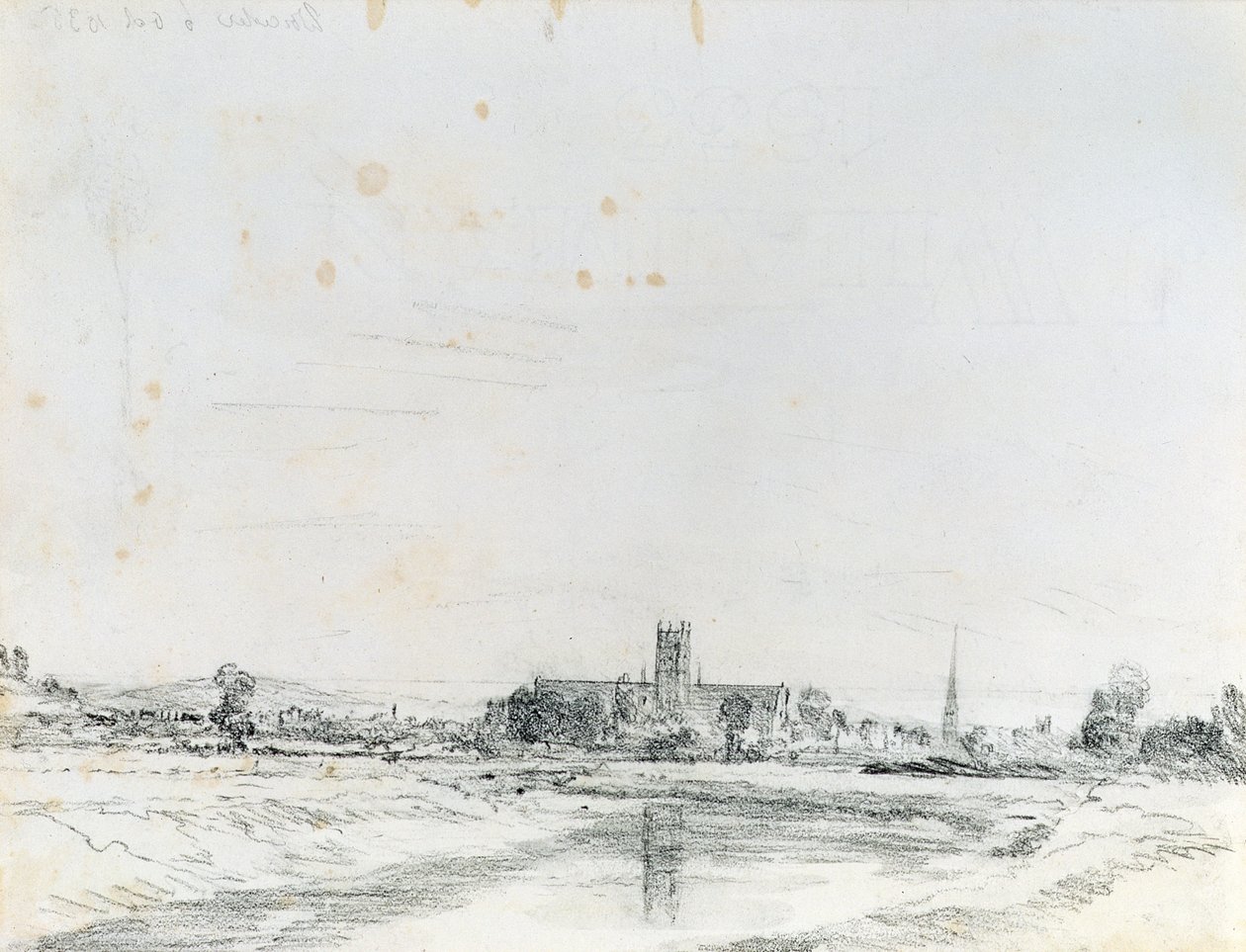 Worcesterská katedrála z jihu (tužka) od John Constable
