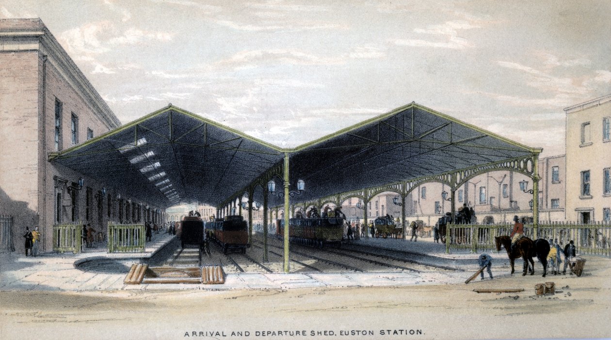 Přílet a odlet Shed, Londýn, 1839 od John Cooke Bourne