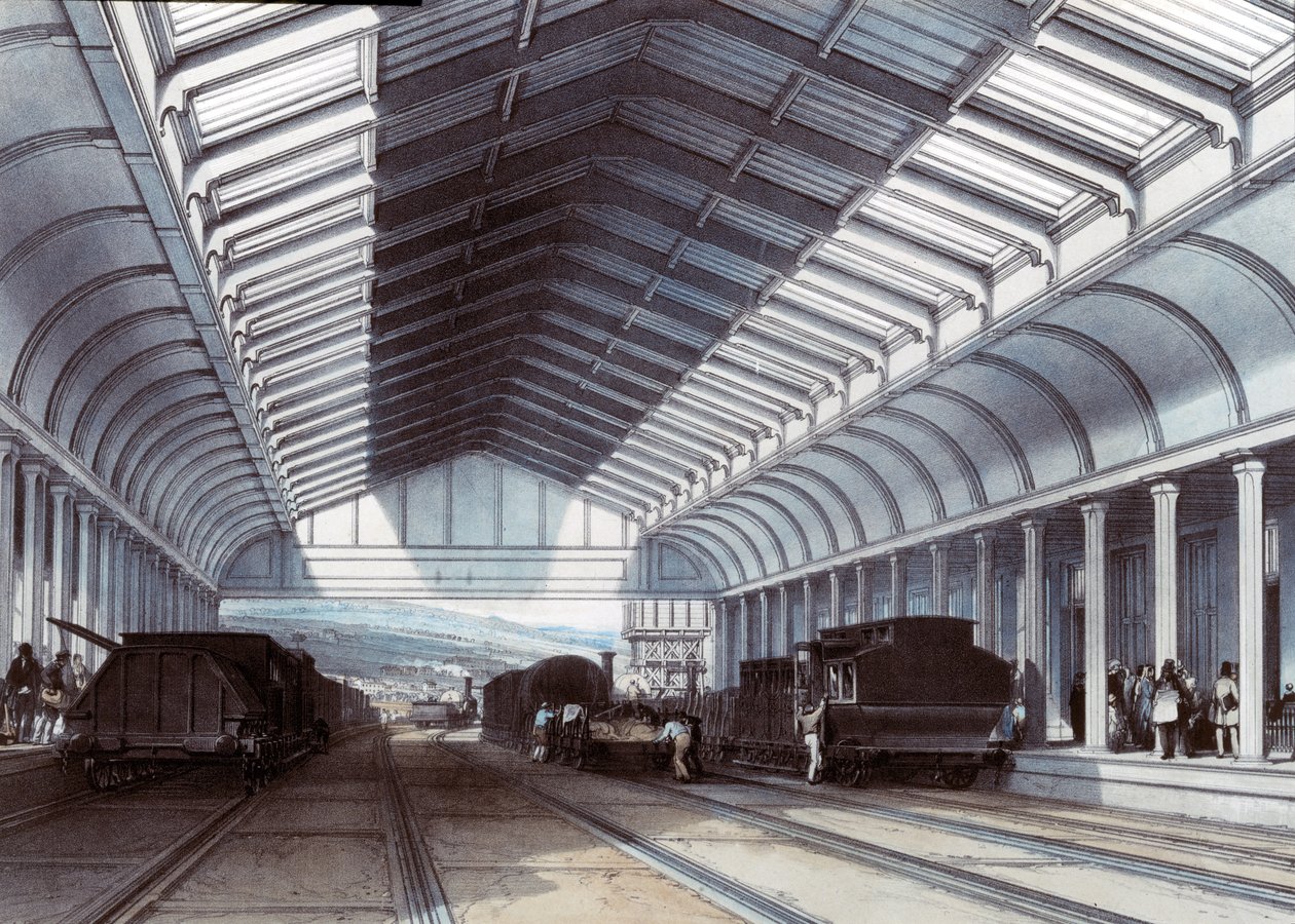 Bath Station, Somerset, 1846 od John Cooke Bourne