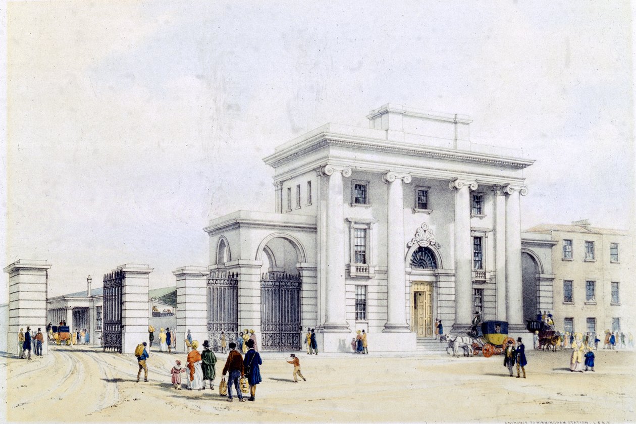 Vchod do Birminghamského nádraží, 1838-39 od John Cooke Bourne