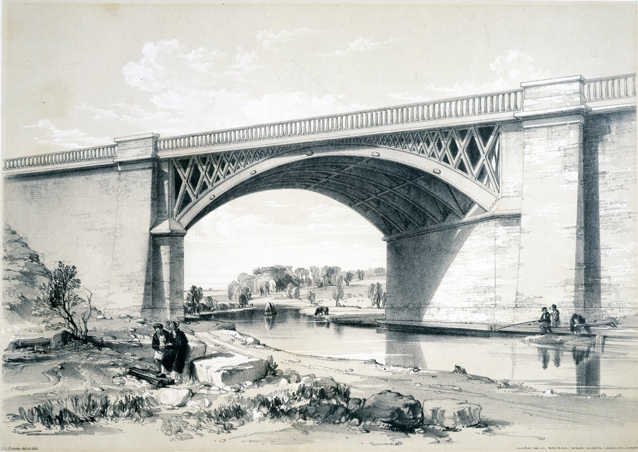 Nash Mill Bridge, poblíž Kings Langley, Hertfordshire, 1839 od John Cooke Bourne