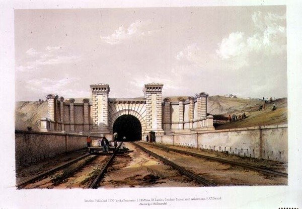 Primrose Hill Tunnel, vyrytý umělcem od John Cooke Bourne