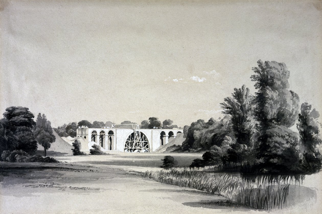 Sowe Viaduct, poblíž Binley, 2. července 1837 (pero a inkoust a mytí na papíře) od John Cooke Bourne