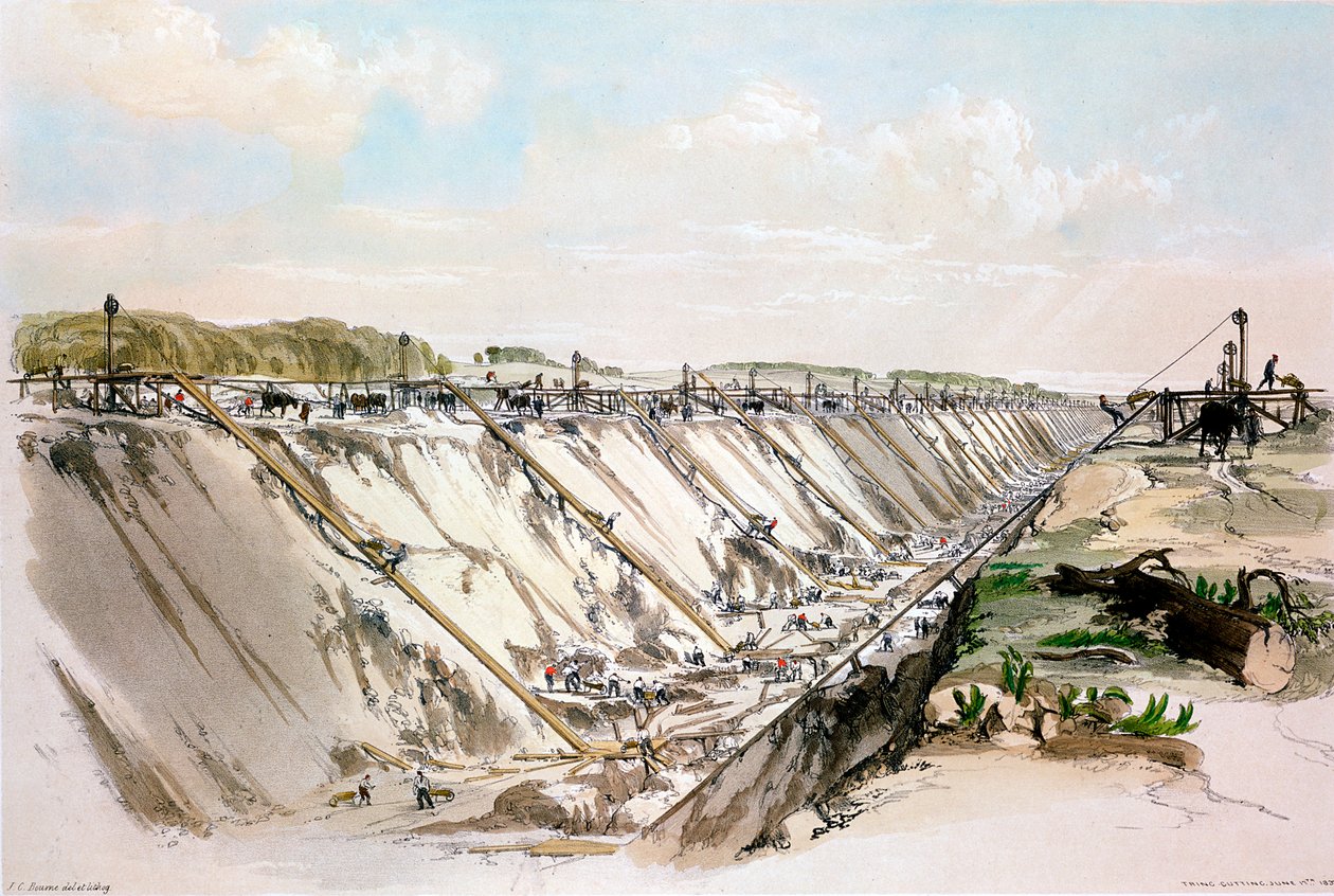 Řezání tringů, London & Birmingham Railway, 17. června 1837 1839 od John Cooke Bourne
