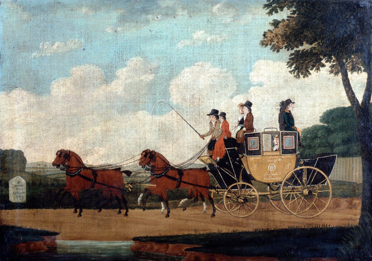 Royal Mail Coach, Chelmsford do Londýna, 1799. od John Cordrey