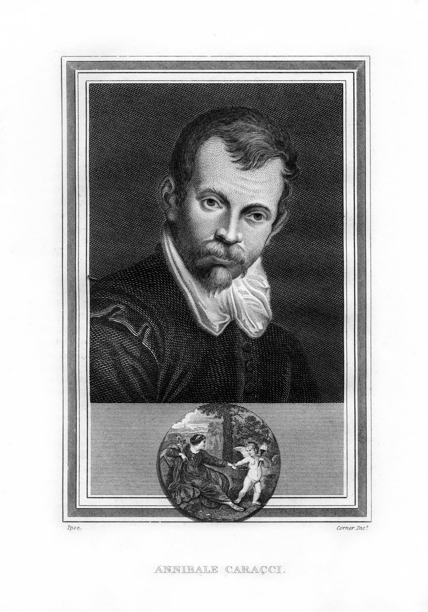 Annibale Carracci, italský malíř barokní éry, 1825. od John Corner