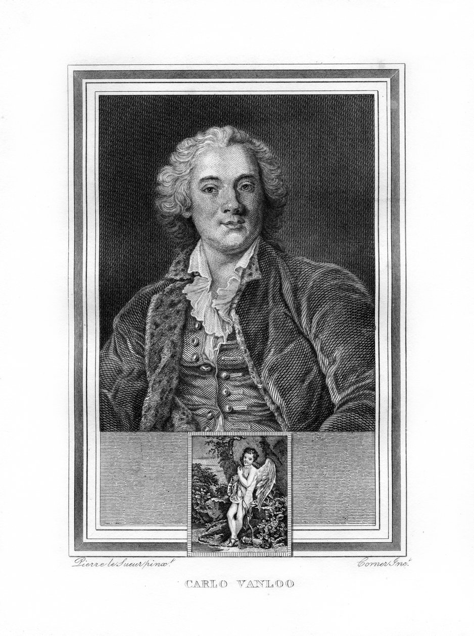 Carle nebo Charles-Andre van Loo, francouzský malíř námětů, 1825. od John Corner
