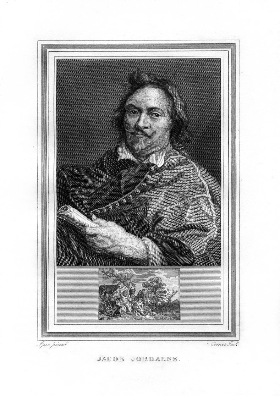 Jacob Jordaens, vlámský barokní malíř, 1825. od John Corner