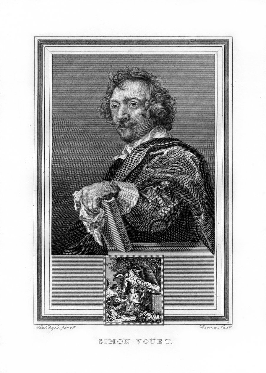Simon Vouet, francouzský barokní malíř, 1825. od John Corner