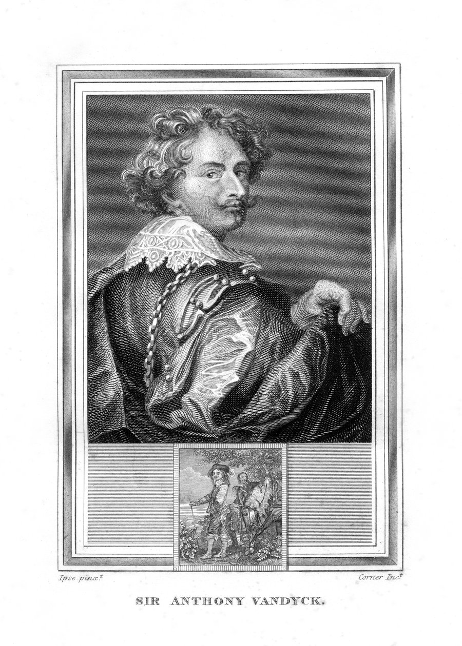 Sir Anthony Anton van Dyck, 1599-1641, vlámský malíř, 1825. od John Corner