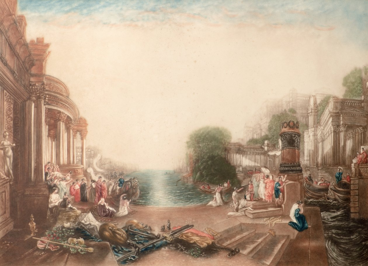 Úpadek Kartága (mezzotinta) od John Cother Webb