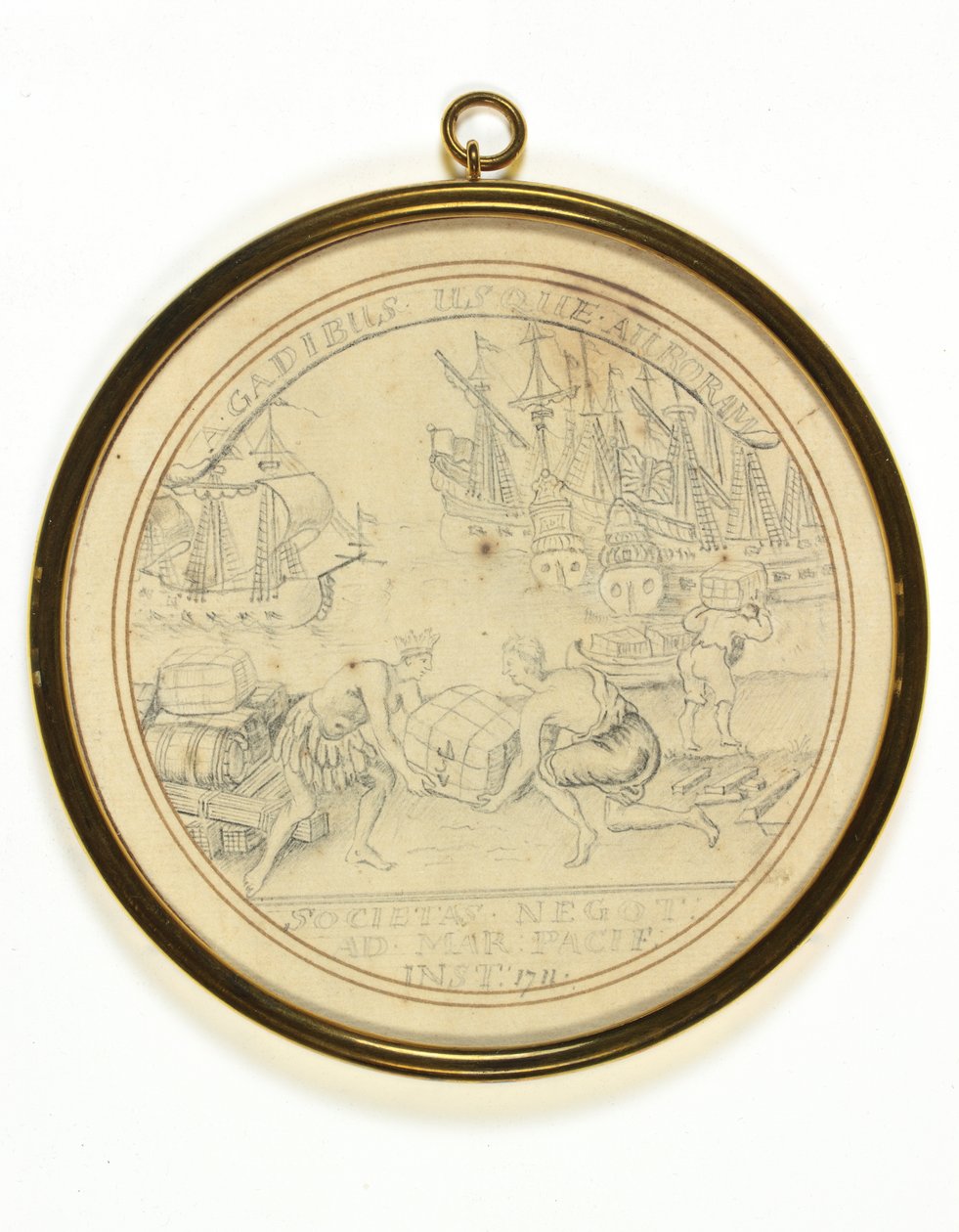 Návrh medaile na památku Instituce společnosti South Sea Company od John Croker