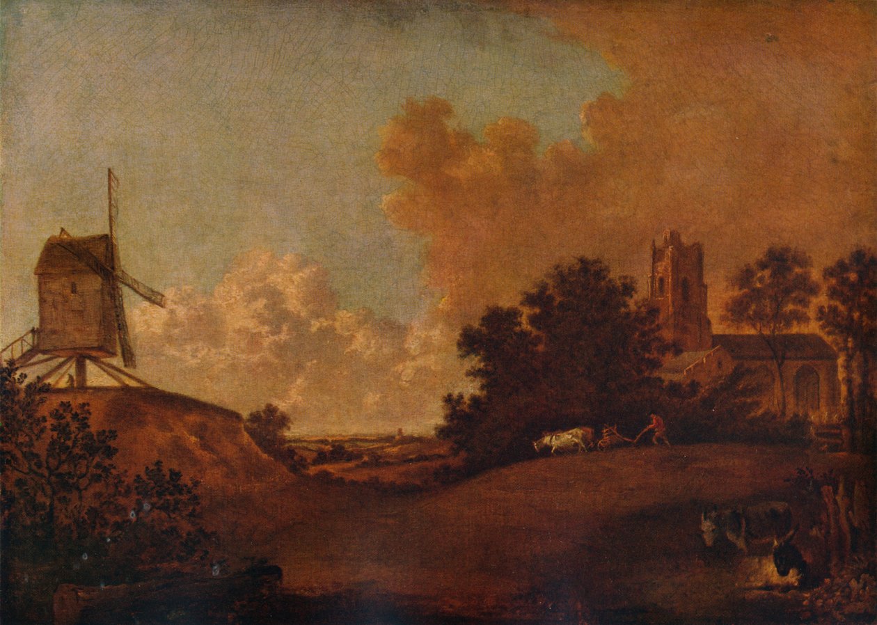 Old Orford Church and Mill, Suffolk, c1782 od John Crome