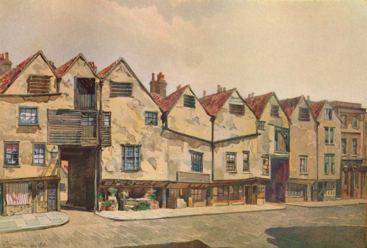 Ancient Tenements in Bermondsey Street, Bermondsey, Londýn, 1886 1926. od John Crowther