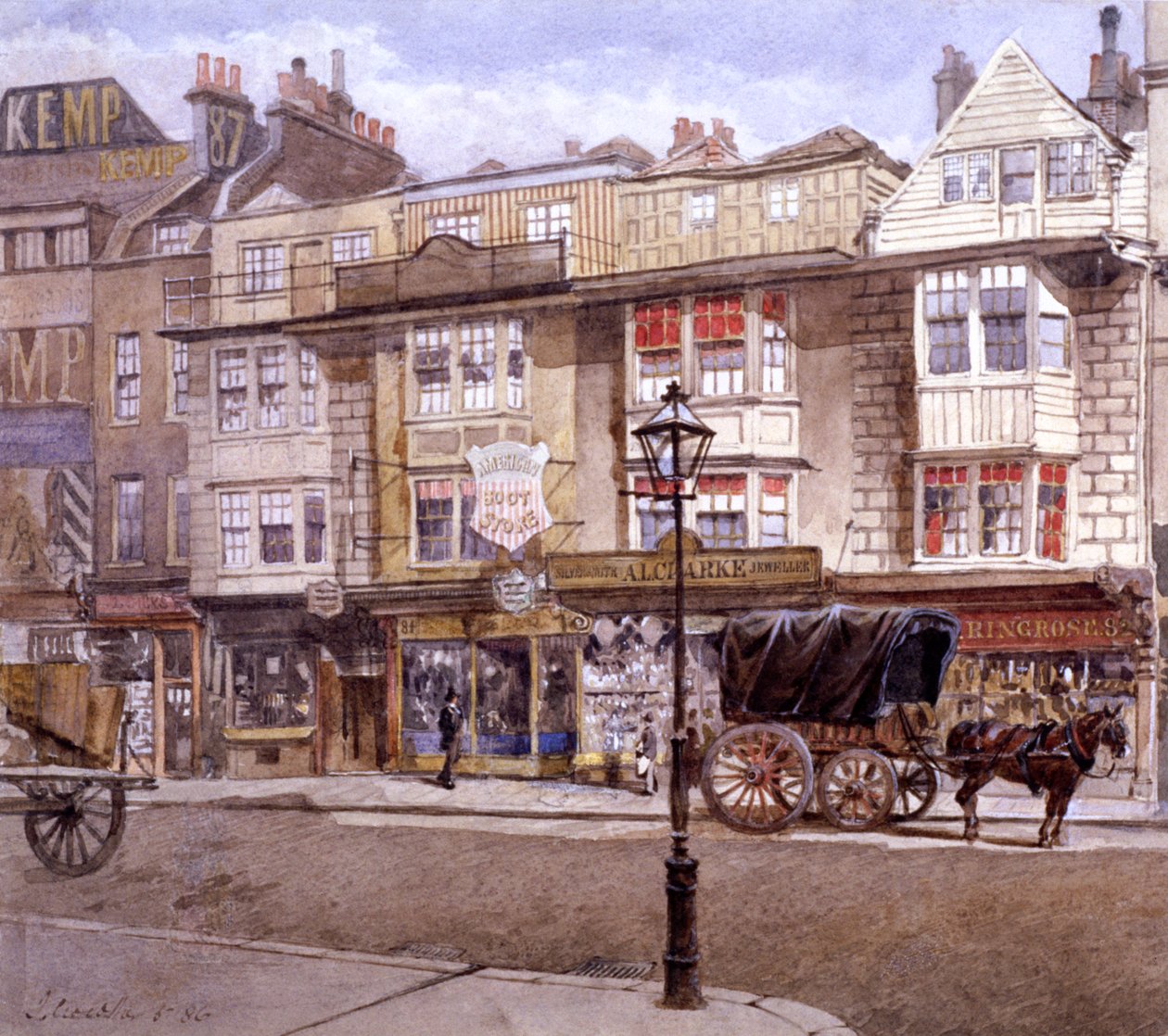 Bishopsgate Street, Londýn, 1886 od John Crowther