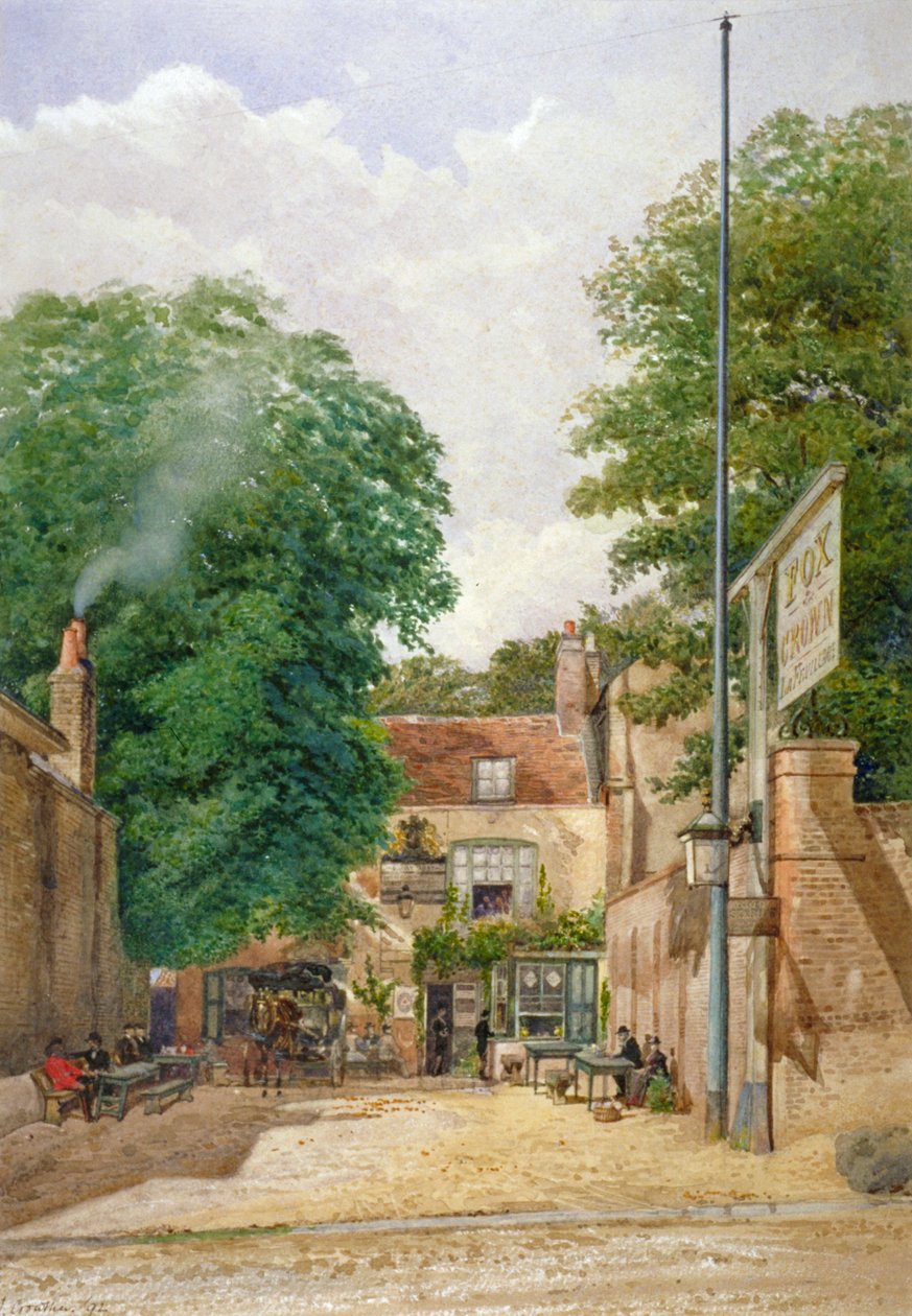 Fox and Crown Public House, Highgate, Londýn, 1892 od John Crowther