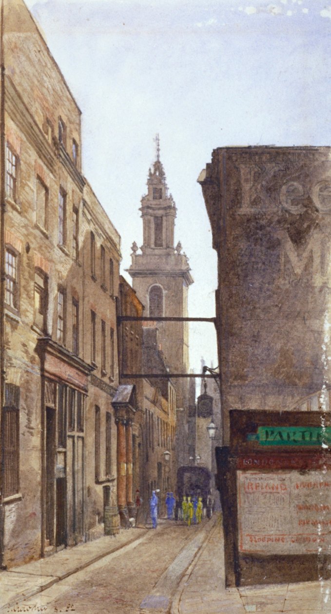 Garlick Hill, City of London, 1882 od John Crowther