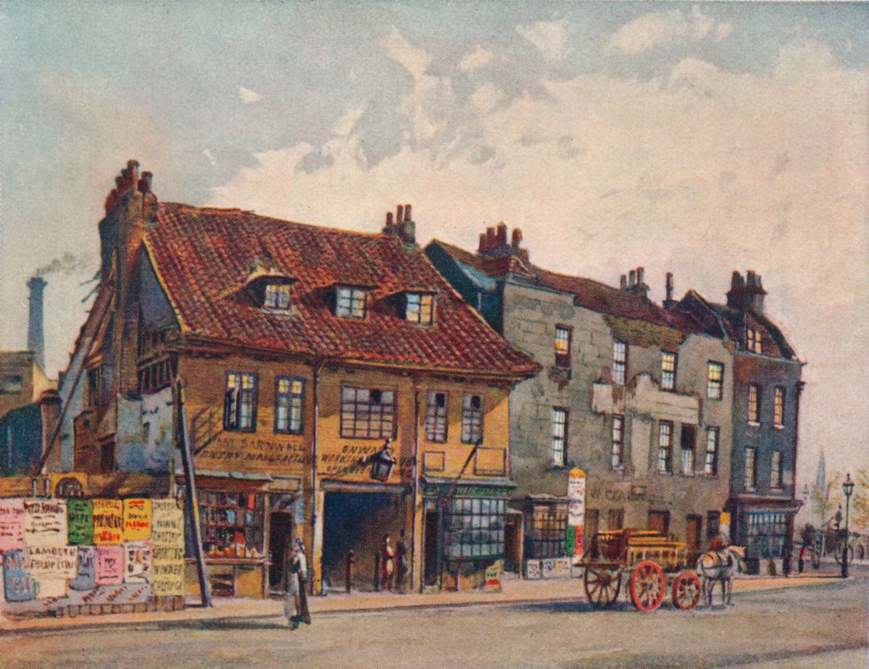 Domy na West Side of Church Street, Lambeth, Lambeth Bridge Road, Londýn, c1874 1926 od John Crowther