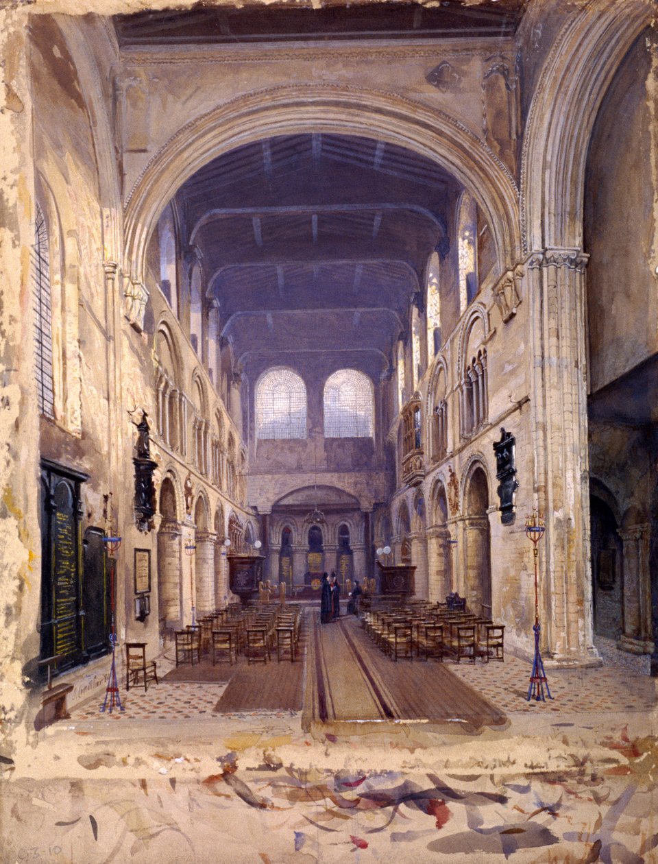 Interiér převorství svatého Bartoloměje, Londýn, 1880 od John Crowther