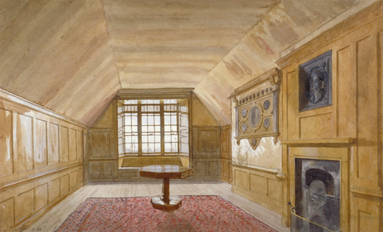 Interiér síně Rady v Bílé věži, Tower of London, Stepney, Londýn, 1883 od John Crowther