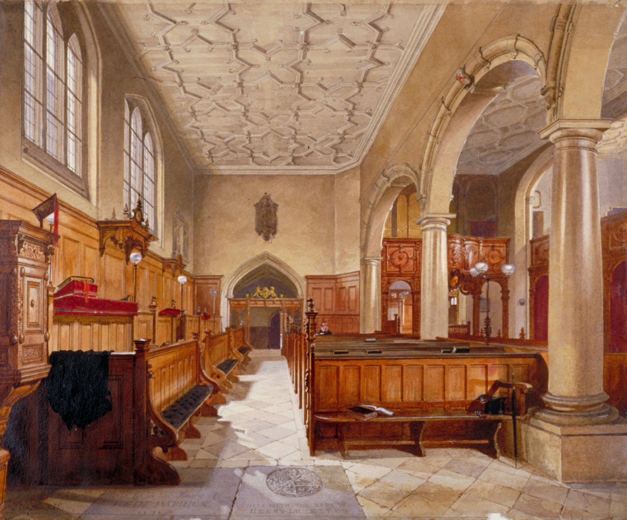 Interiér kaple v Charterhouse, Londýn, 1885. od John Crowther