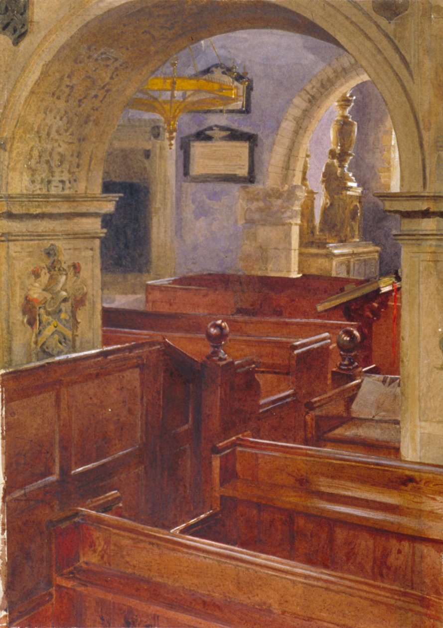 Vnitřní pohled na kostel Všech svatých, Chelsea, Londýn, 1880 od John Crowther