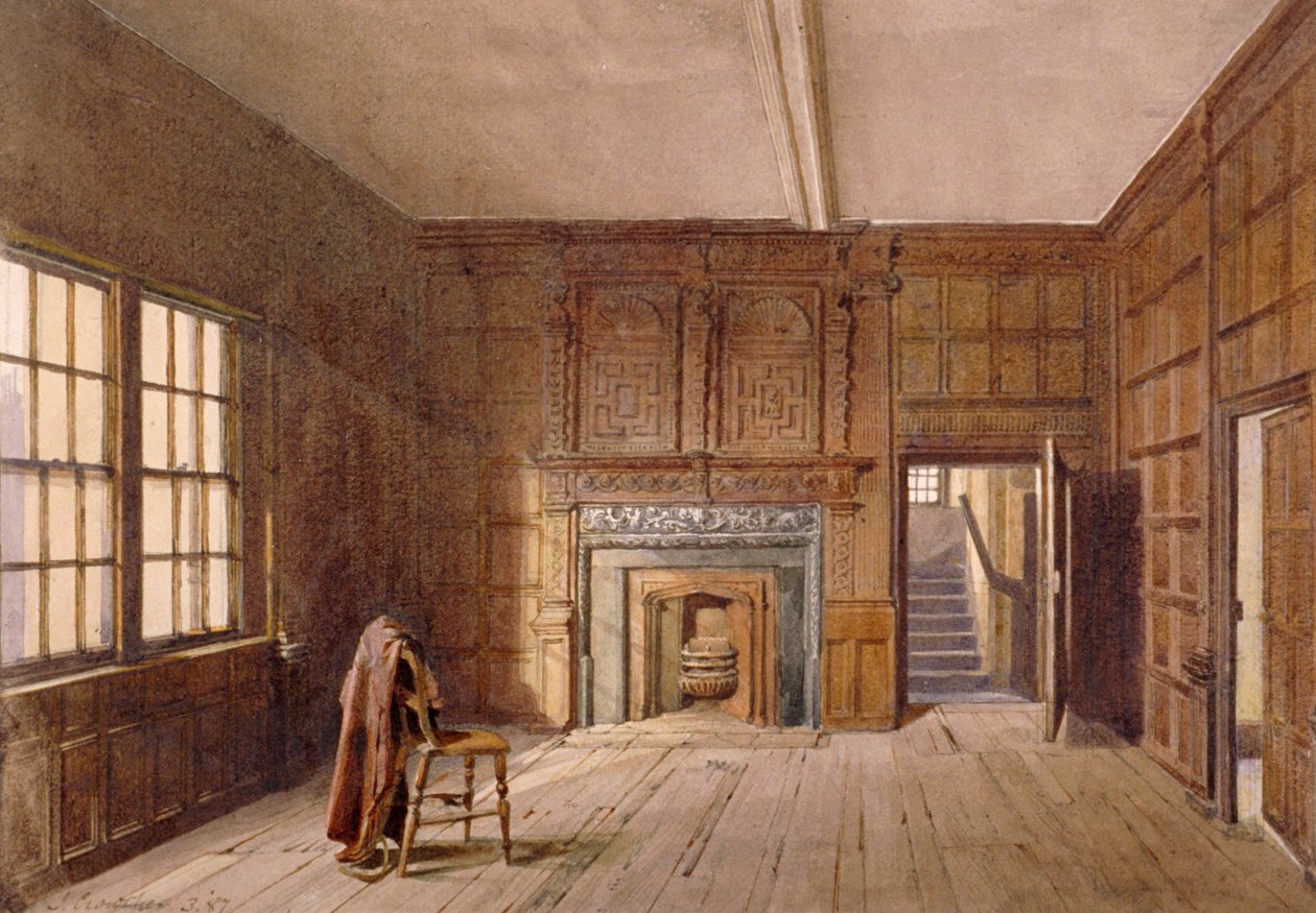 Vnitřní pohled na pokoj sira Johna Spencera v Canonbury House, Islington, Londýn, 1887 od John Crowther