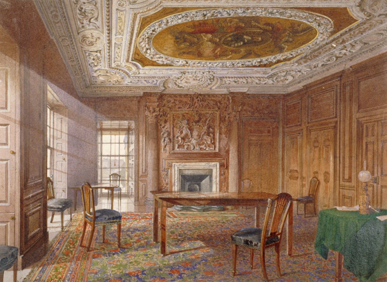 Vnitřní pohled na Oak Room, New River Head, Finsbury, Londýn, 1886 od John Crowther