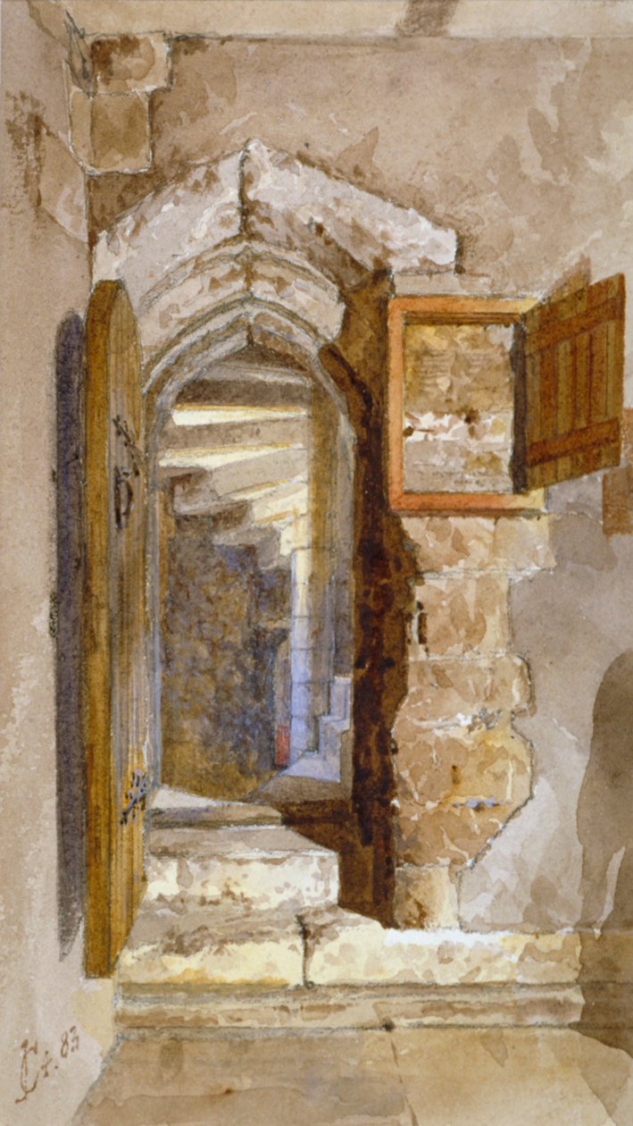 Vnitřní pohled na Salt Tower v Tower of London, 1883 od John Crowther