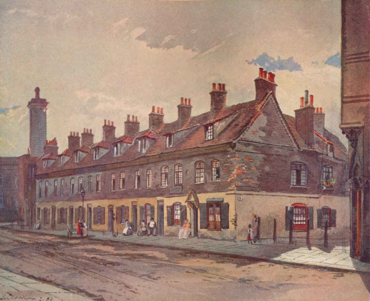 Staré domy v Pye Street, Westminster, Londýn, 1883 1926 od John Crowther