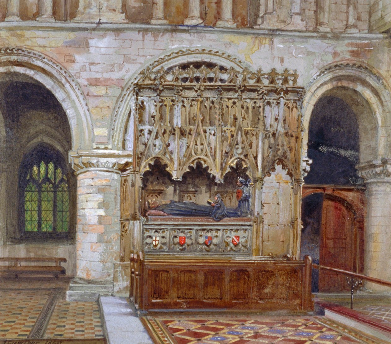 Rahereho hrobka, převorství svatého Bartoloměje, City of London, 1880 od John Crowther