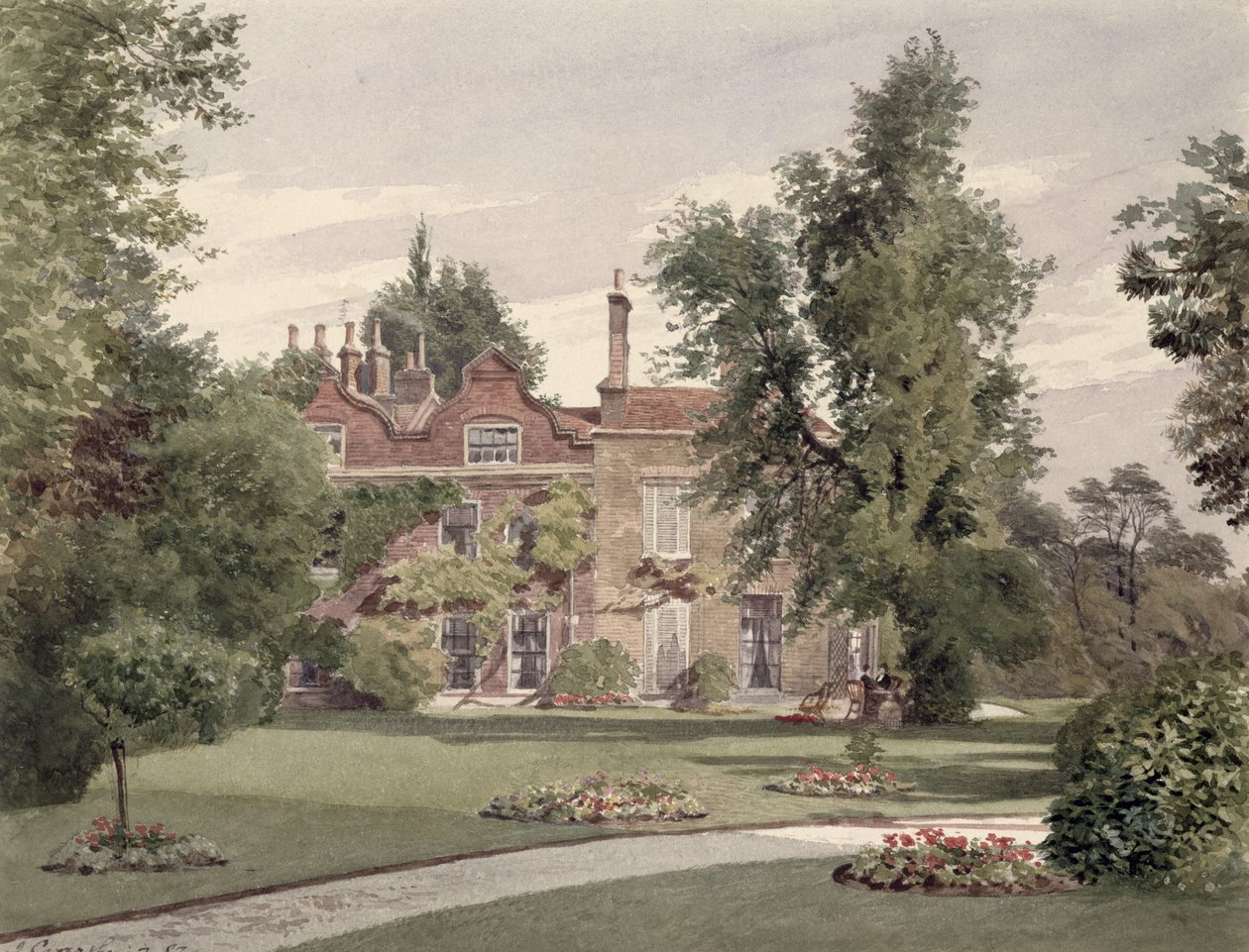 Boční pohled na Raleigh House, Brixton Hill, Lambeth, 1887 od John Crowther