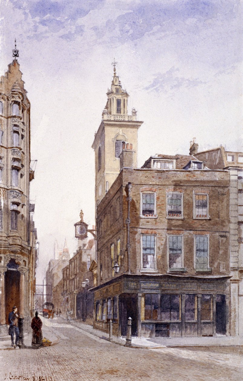 St James Garlickhythe, Upper Thames Street, Londýn, 1882 od John Crowther