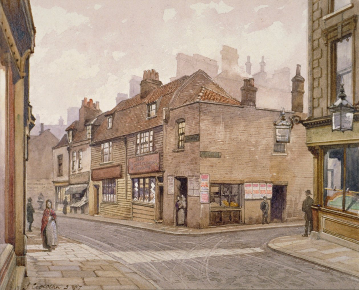 The Angel public house, Bermondsey, Londýn, 1887 od John Crowther