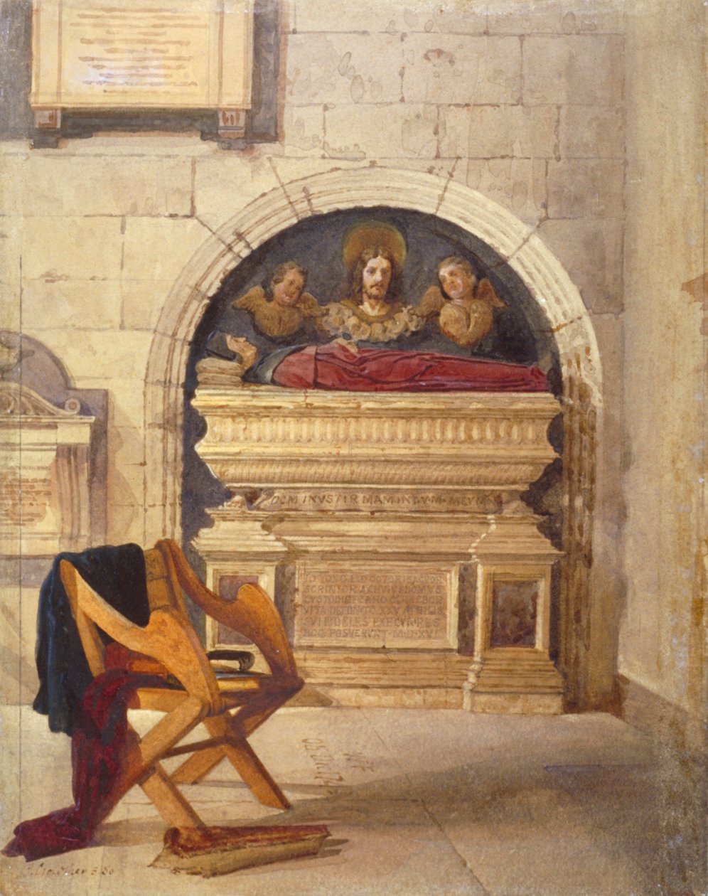 Hrob Dr John Yonge, Rolls Chapel, Chancery Lane, Londýn, 1880 od John Crowther