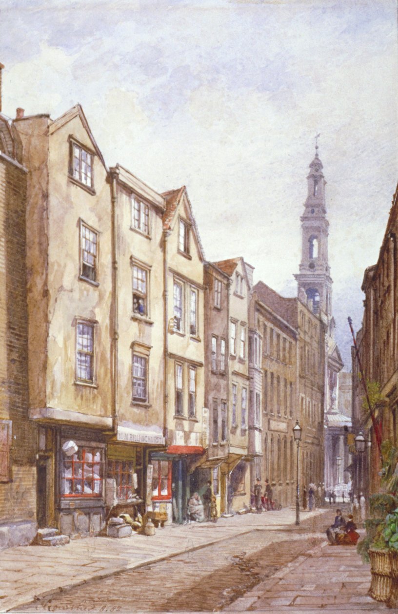 Pohled na Drury Court, při pohledu na St Mary le Strand, Westminster, Londýn, 1882 od John Crowther