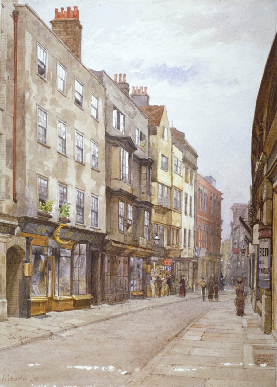 Pohled na Hollywell Street při pohledu na západ, Westminster, Londýn, 1882 od John Crowther