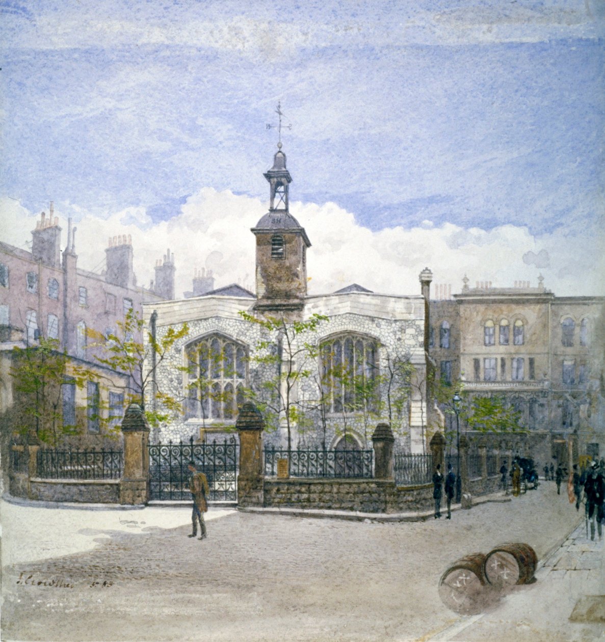 Pohled na kostel St Helen, Bishopsgate, City of London, 1883 od John Crowther