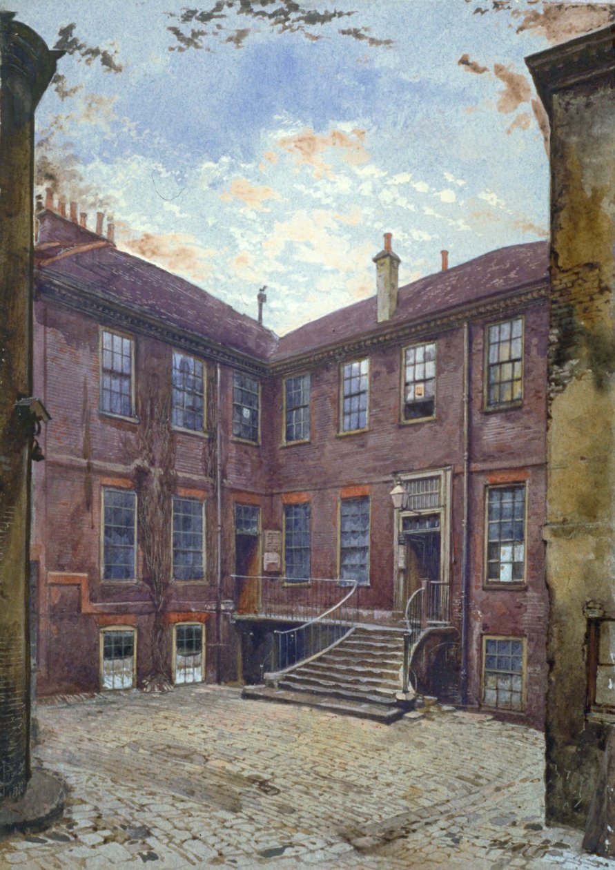 Pohled na starý dům v Great Winchester Street, City of London, 1880. od John Crowther