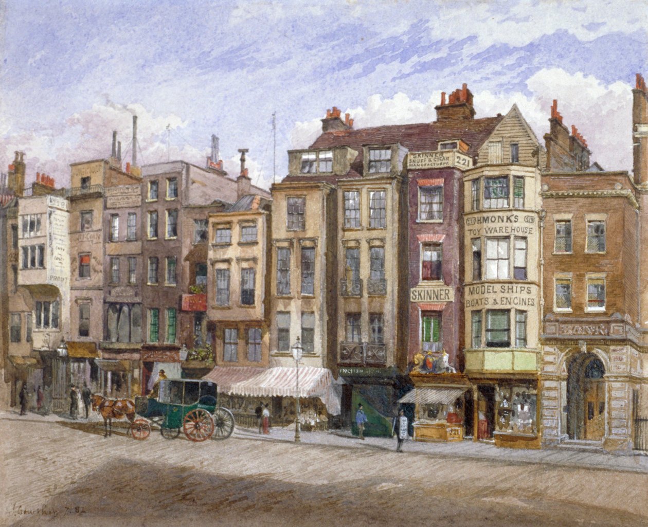 Pohled na obchodní prostory v Strand, Westminster, Londýn, 1881. od John Crowther