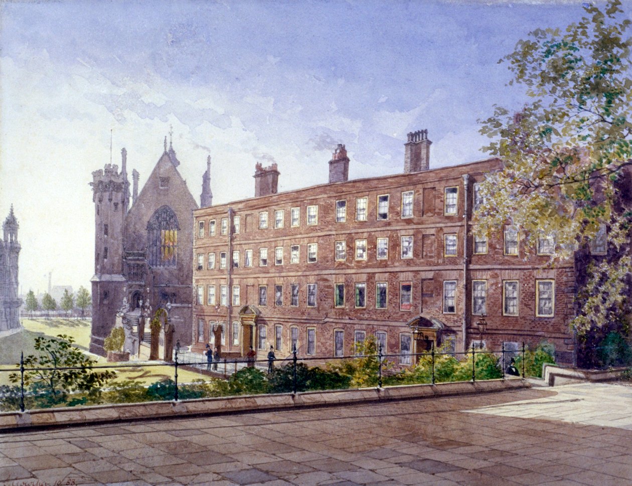 Pohled na č. 3 a 4 Garden Court, Middle Temple, Londýn, 1883. od John Crowther